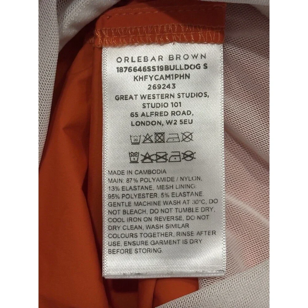 Orlebar Brown OB Classic Bulldog Swim Shorts Trunks Orange Lined Summer Men’s 31